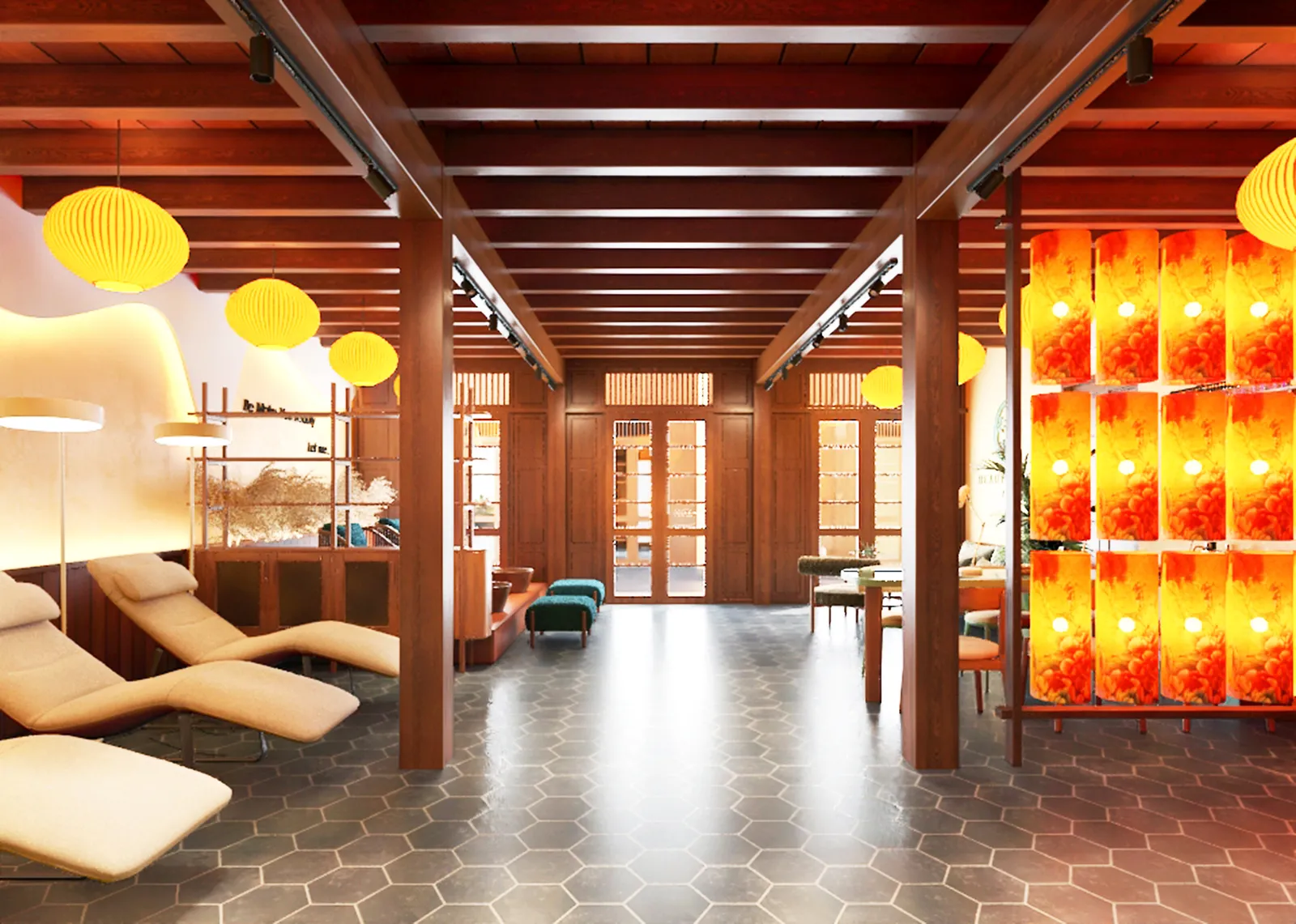 Cozy and clean head spa and beauty treatments interior at Lynn Salon Hoi An